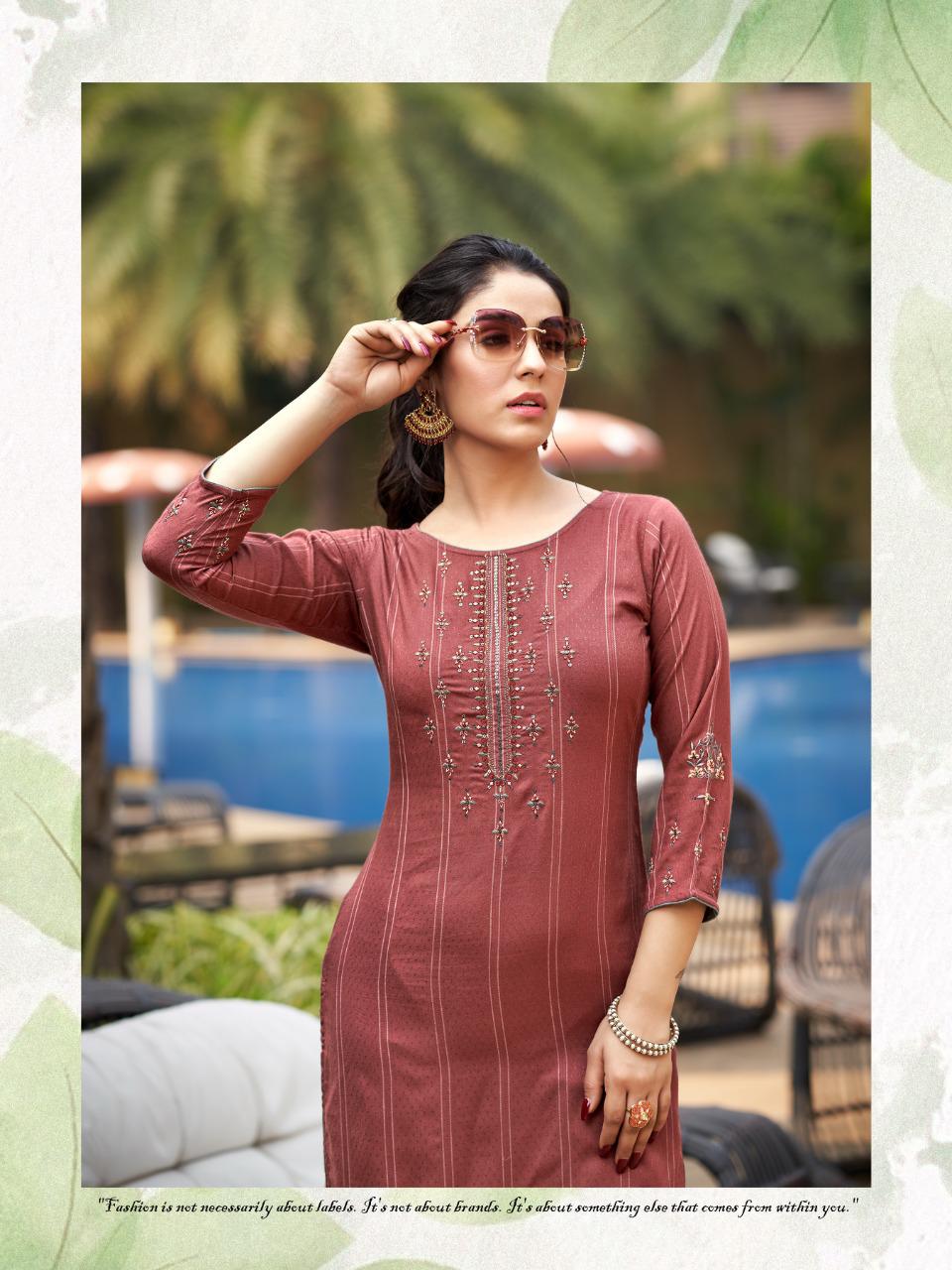 Ladies Flavour Saanvi 2 Ethnic Wear Rayon Weaving  Kurti With Bottom Collection